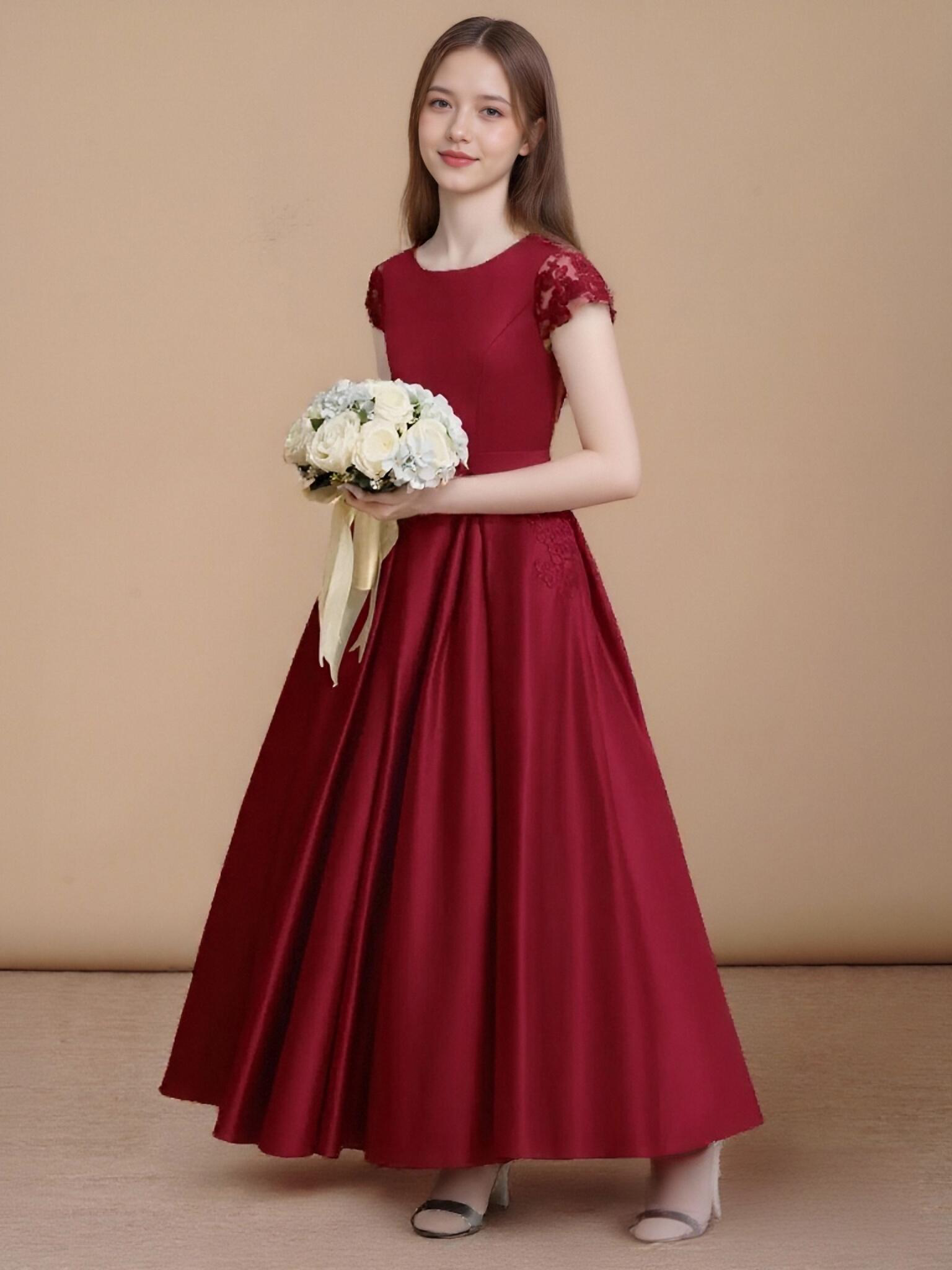Jirocum Ball-Gown Lace Dress Burgundy