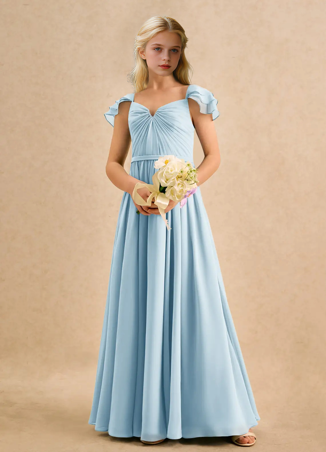 Jirocum Meimei Girls Formal Junior Bridesmaid Dresses Sky Blue